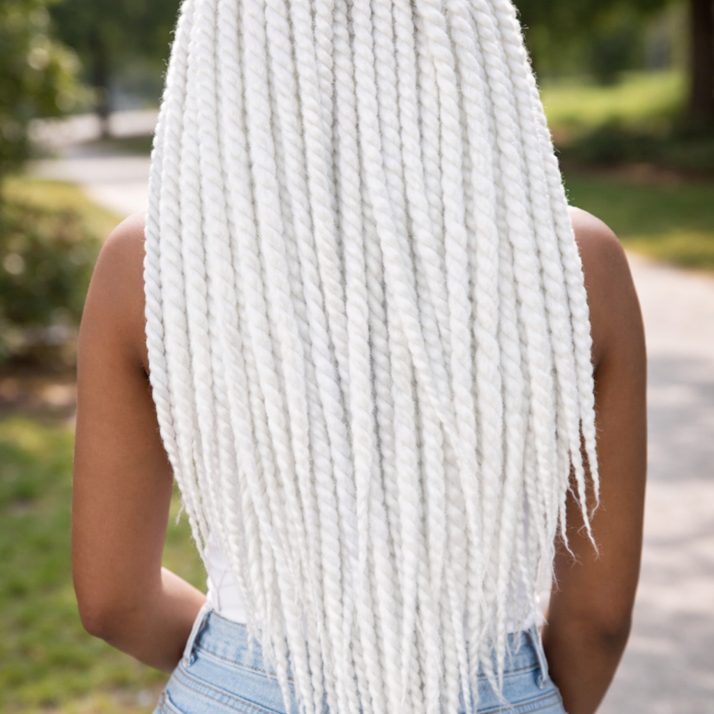 Snow White Twist Extensions – Havana Twist Mambo, Lightweight Synthetic Twists