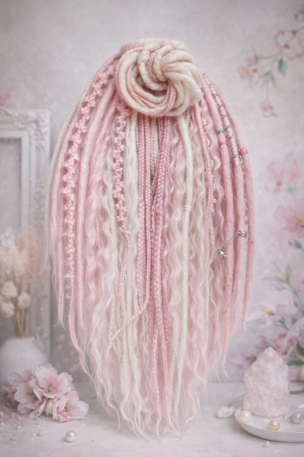 Pink Milk Blonde Boho Fake Dreads – Double Ended Synthetic Dreads, Braids and Curls