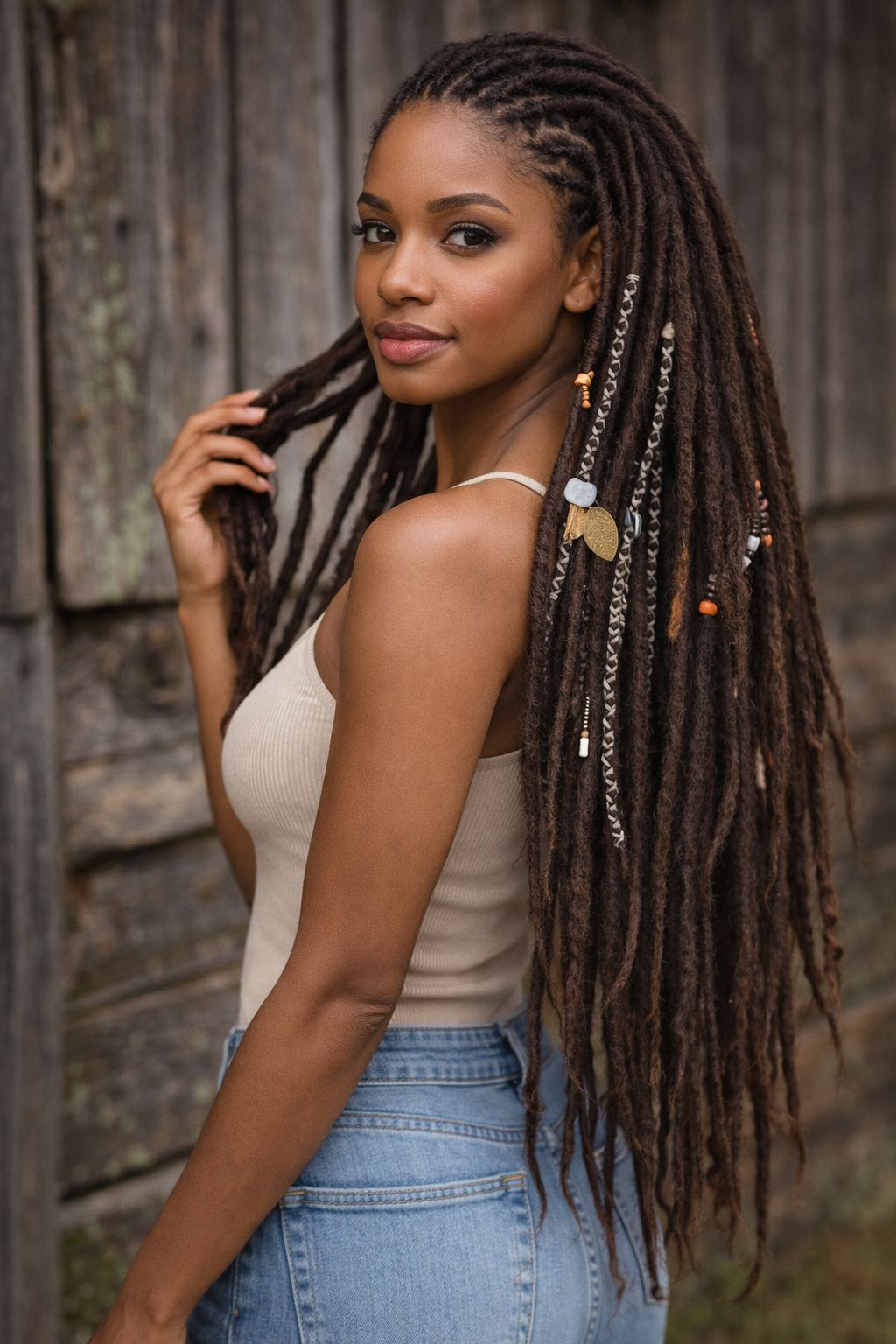 Dark Brown Dreadlock Extensions – Deep Chocolate Boho Fake Dreads, Lightweight