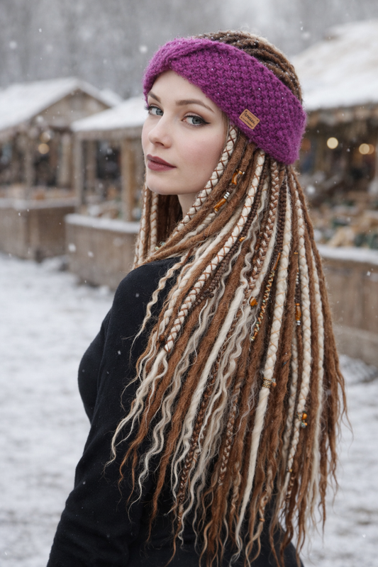 Mulberry Wool Blend Turban Ear Warmer – Knitted Winter Headband