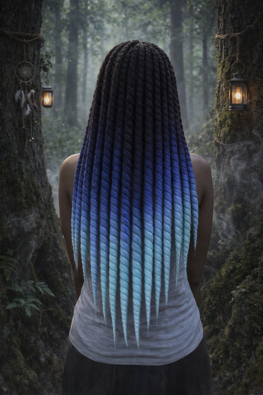 Black Blue Ombre Twist Extensions – Havana Twist Mambo, Lightweight Synthetic Twists