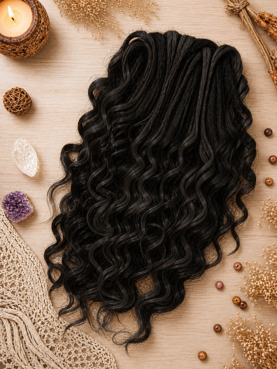 Aschblonde Hidden Base Hair Extensions – Bürstbare Kunst-Dreadlocks, weiches natürliches Volumen