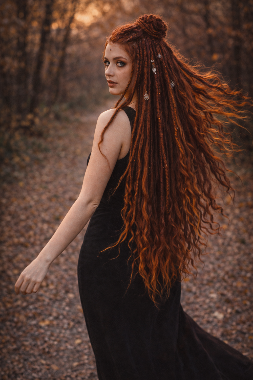 Boho Auburn Dreadlock Extensions – Soft Synthetic Dreads, Lightweight & Natural Look