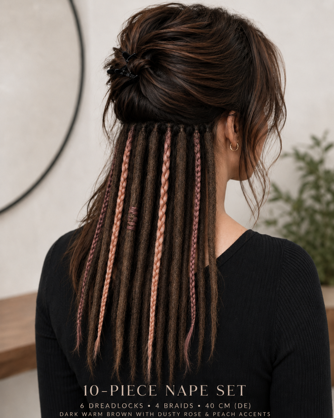 Natürliche dunkelblonde Dreadlock Extensions – doppelseitige synthetische Boho-Dreads