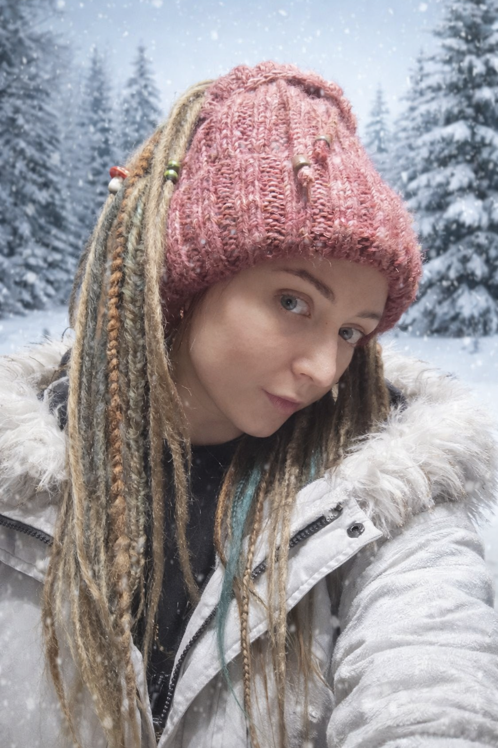 Dreadlock Winter Hat – Knitted Dread Beanie for Dreads, Cozy Boho Dread Hat