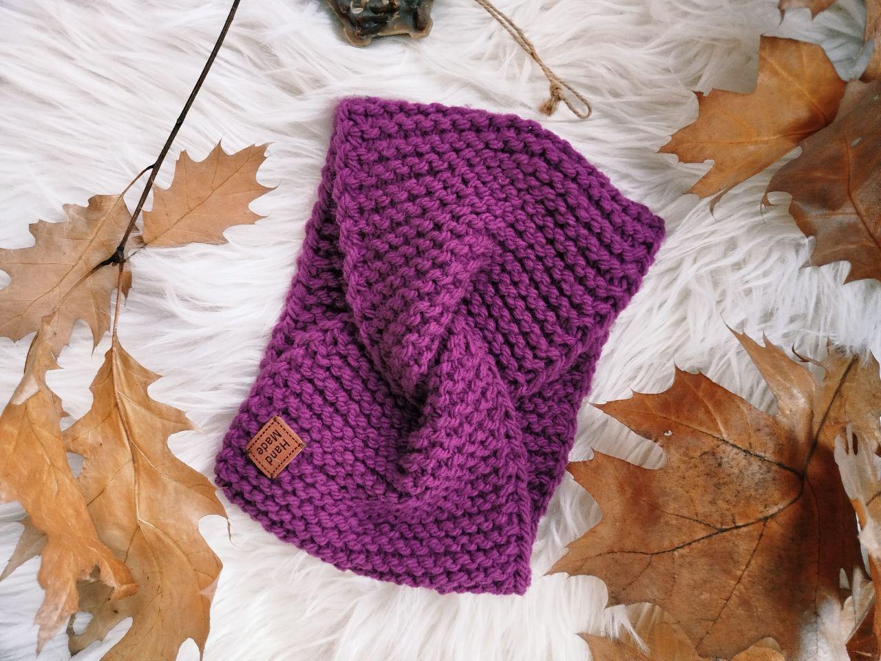 Mulberry Wool Blend Turban Ear Warmer – Knitted Winter Headband