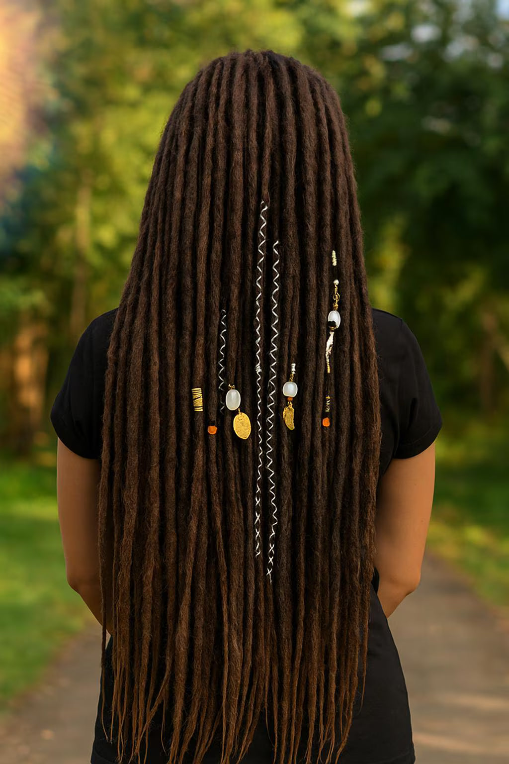 Boho Dark Brown Double Ended Fake Dreads – Deep Chocolate Dreadlock Extensions
