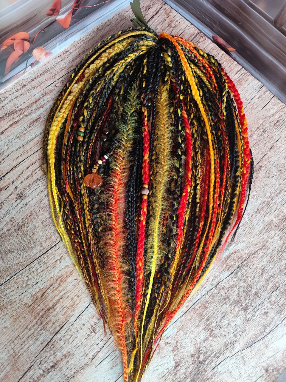 Bold and Beautiful: Red and Black Double Ended Braids for a Standout Look