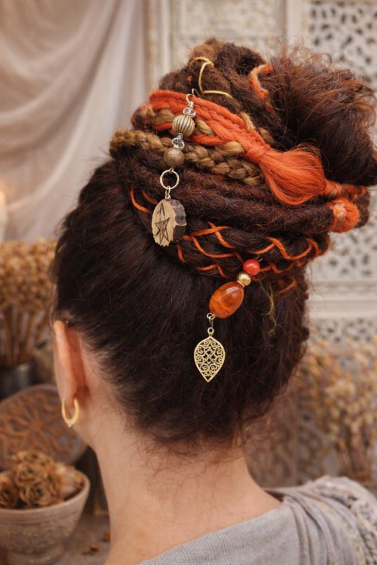 Synthetic fake dreadlocks ponytail extension on elastic band