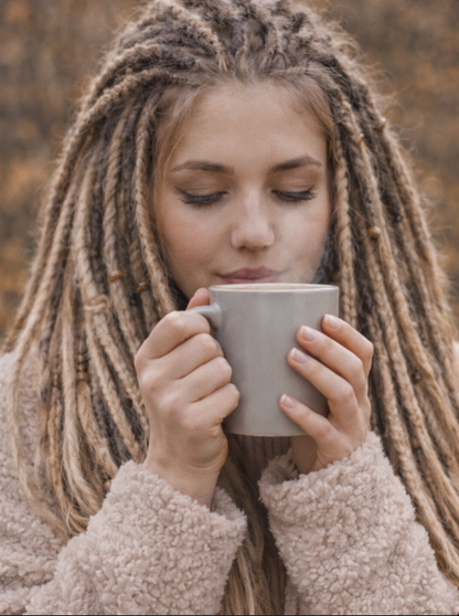 Dunkelblond/Hellblond Boho Kunst-Dreadlocks – doppelseitige Dreads mit Zöpfen