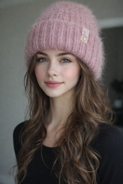 Staubrosa Angora-Mütze und Snood-Set – Kuscheliges handgemachtes Winterset