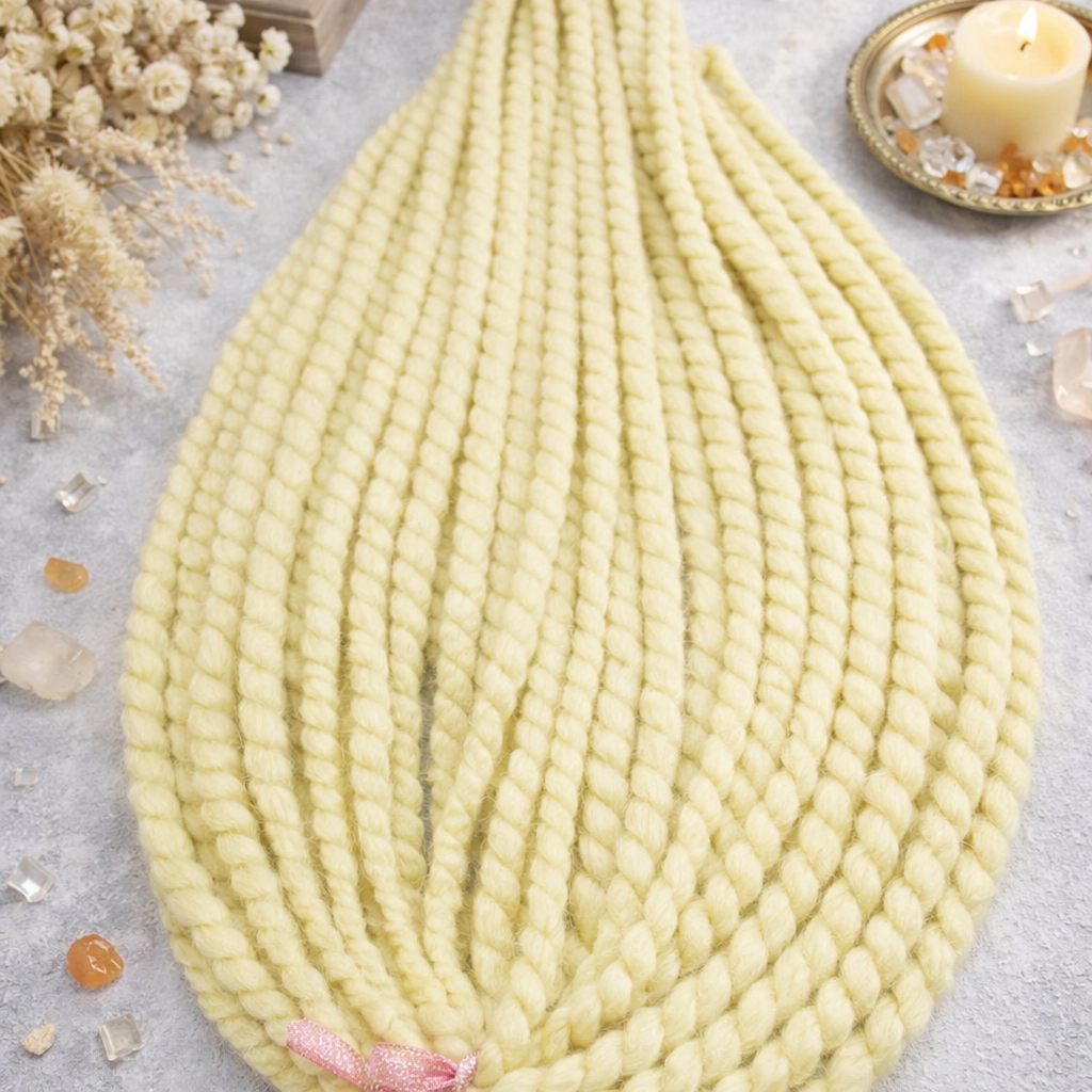 Creme-Blonde Twist Extensions – Havana Twist Mambo, leichte synthetische Twists
