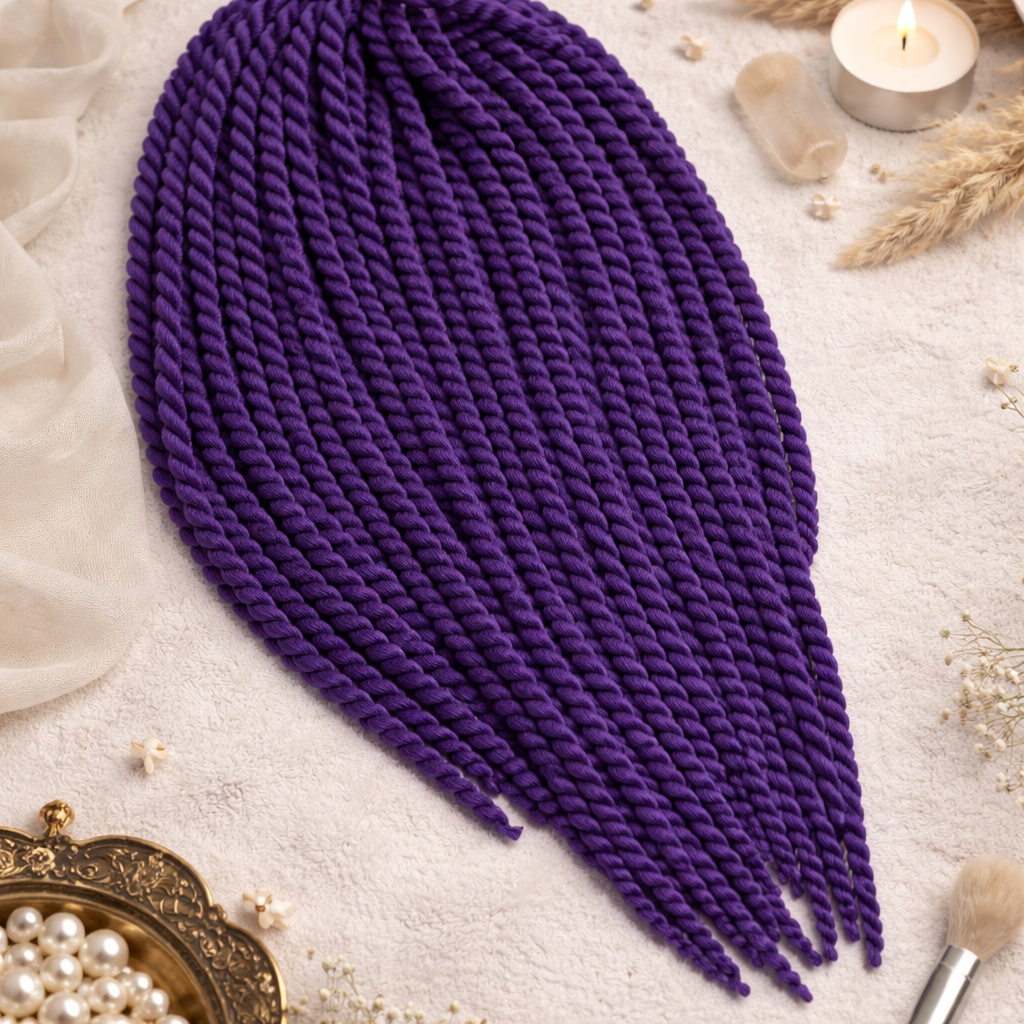 Dunkellila Twist Extensions – Havana Twist Mambo, leichte synthetische Twists