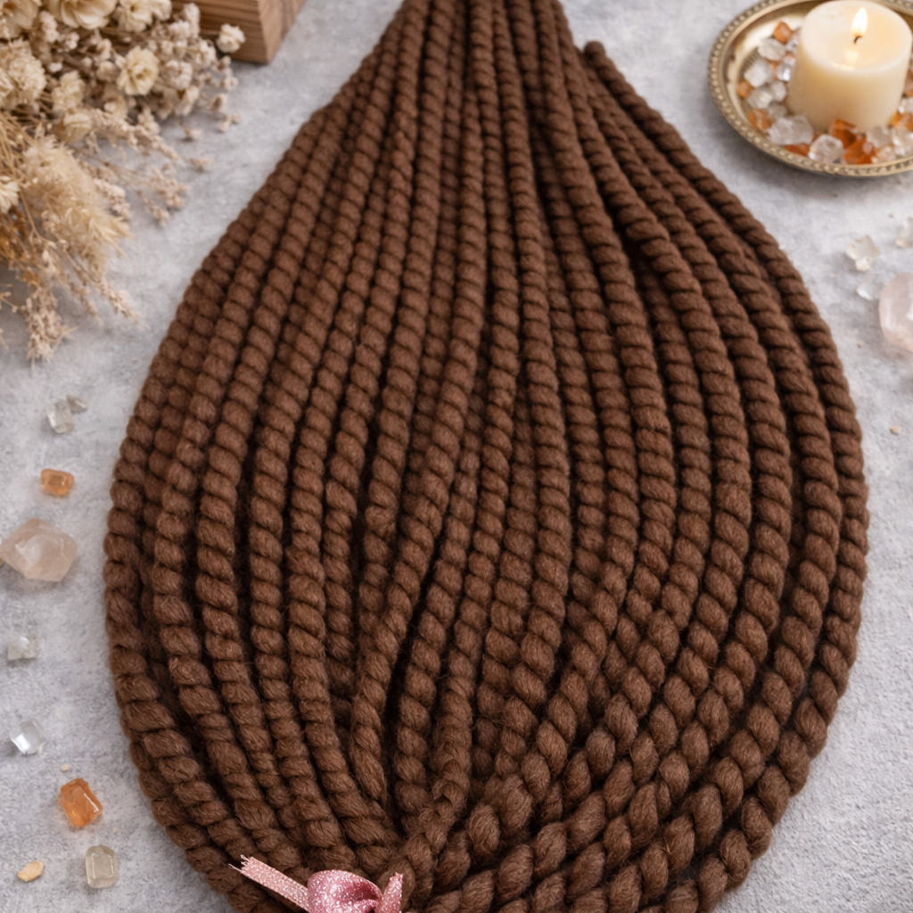 Chestnut Brown Twist Extensions – Havana Twist Mambo, Lightweight Synthetic Twists