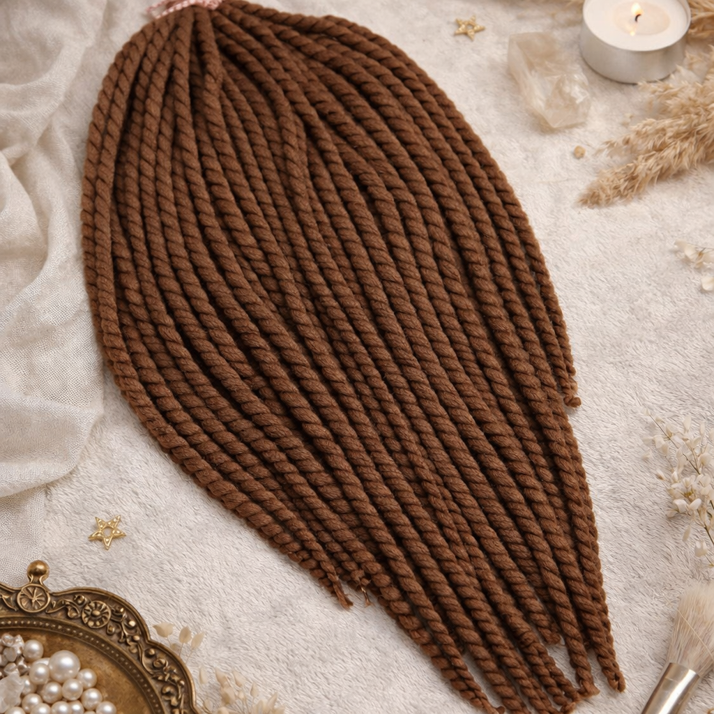 Chestnut Brown Twist Extensions – Havana Twist Mambo, Lightweight Synthetic Twists