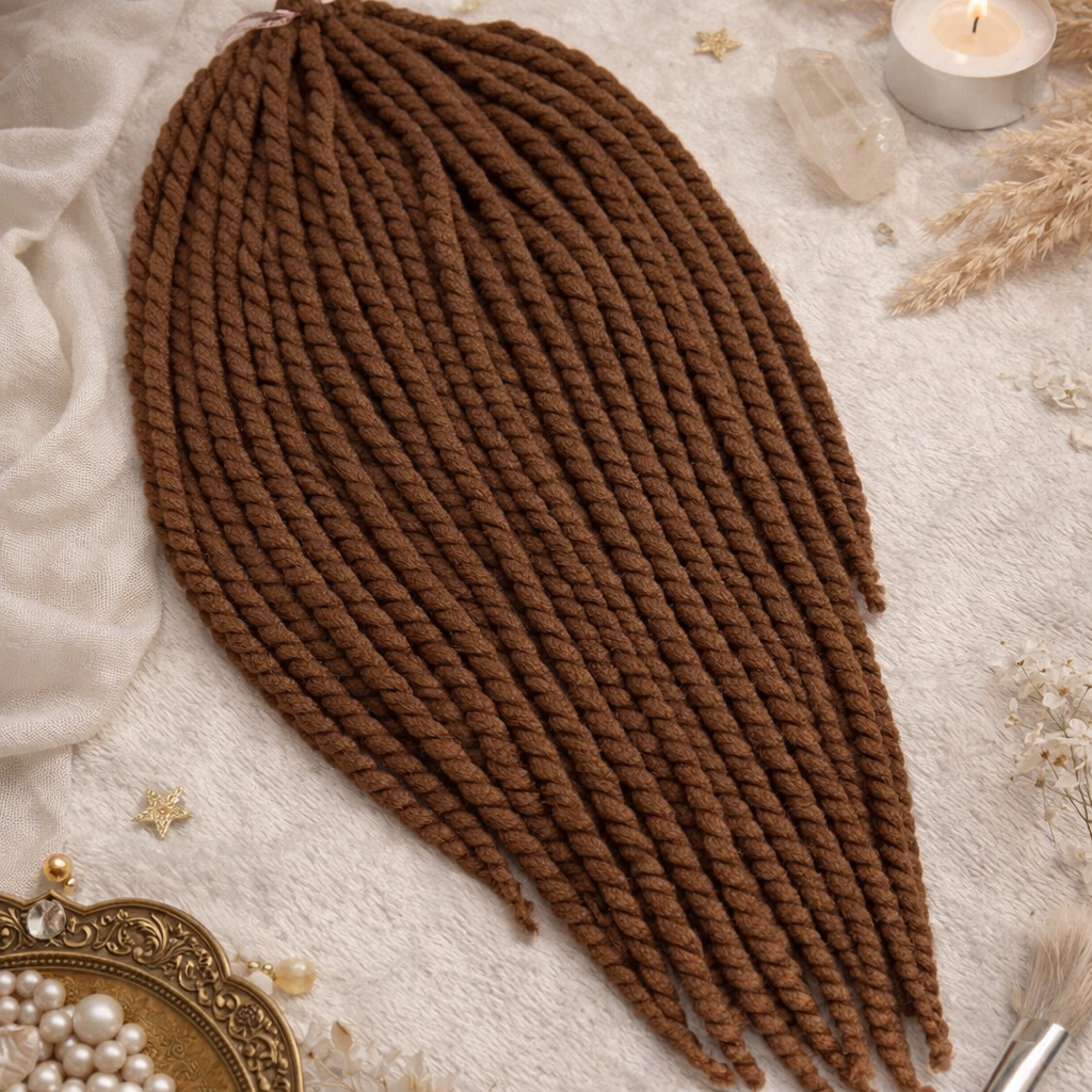 Chestnut Brown Twist Extensions – Havana Twist Mambo, Lightweight Synthetic Twists