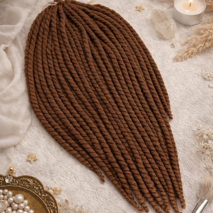 Chestnut Brown Twist Extensions – Havana Twist Mambo, Lightweight Synthetic Twists
