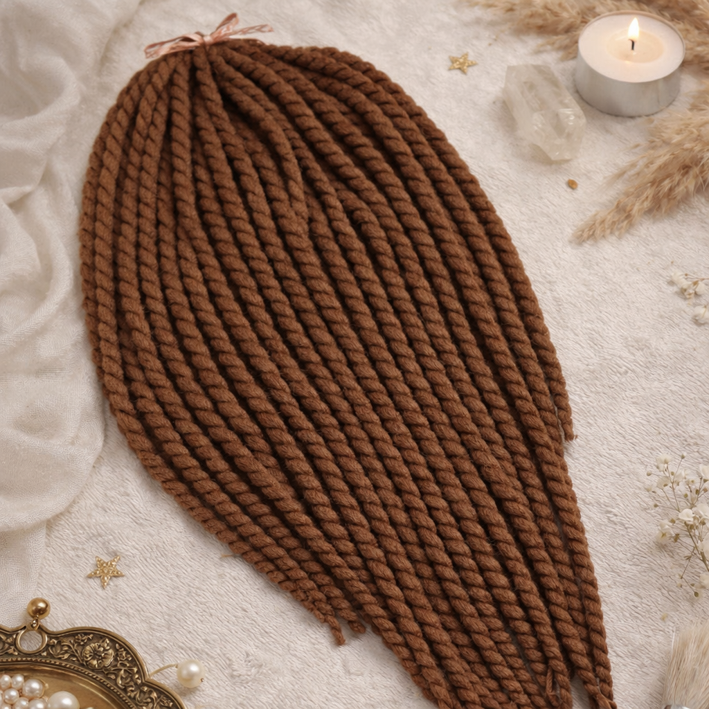 Chestnut Brown Twist Extensions – Havana Twist Mambo, Lightweight Synthetic Twists
