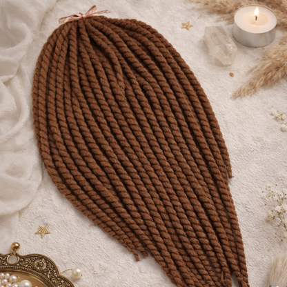 Chestnut Brown Twist Extensions – Havana Twist Mambo, Lightweight Synthetic Twists