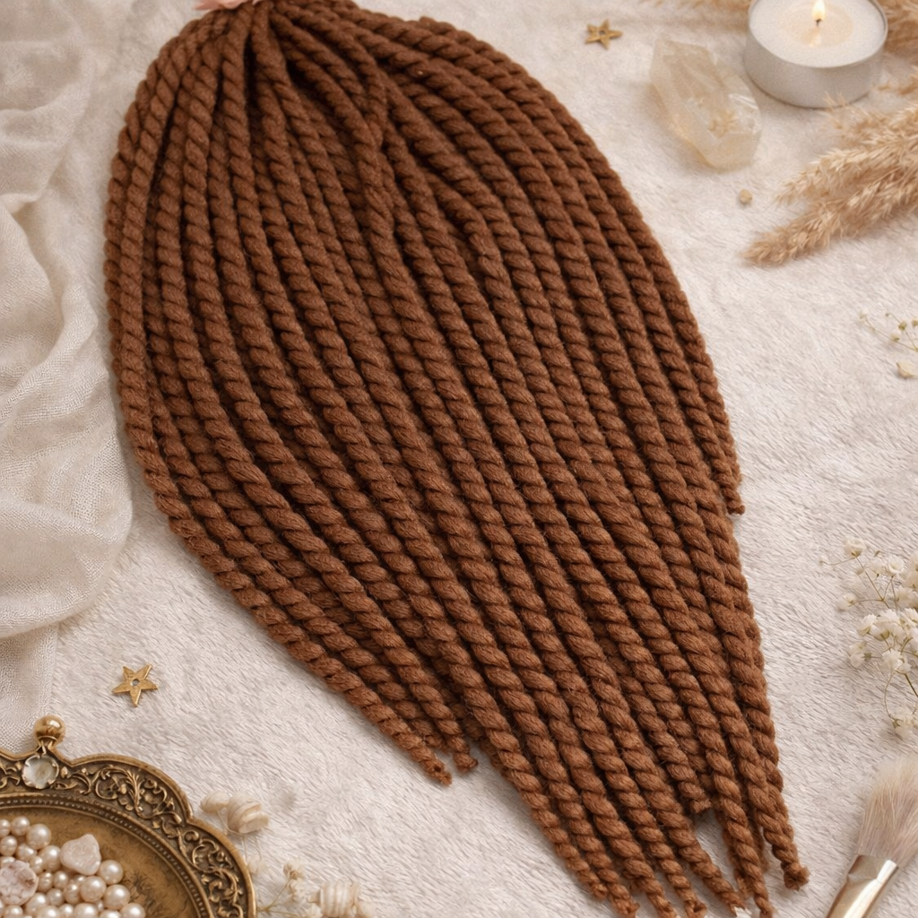 Chestnut Brown Twist Extensions – Havana Twist Mambo, Lightweight Synthetic Twists