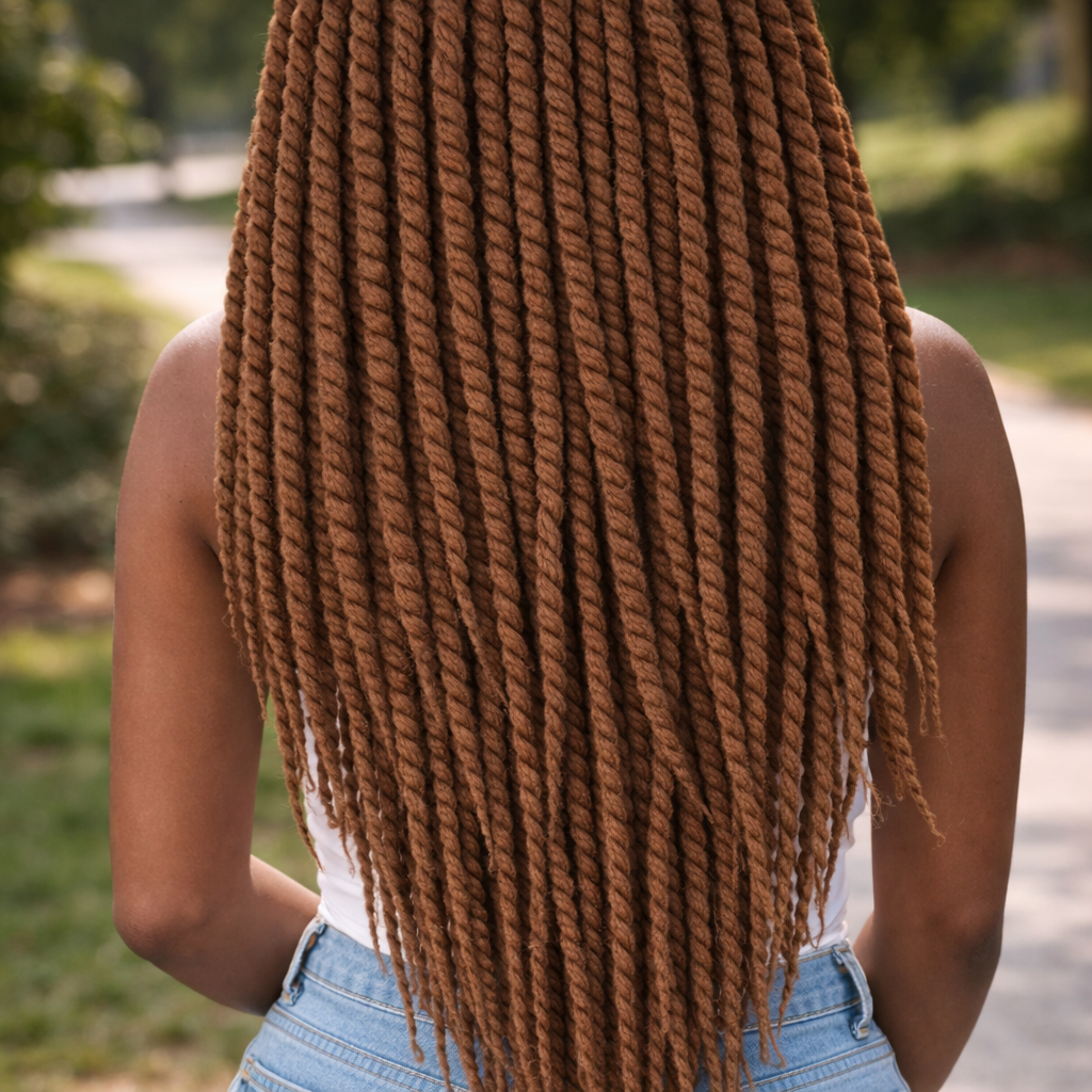 Chestnut Brown Twist Extensions – Havana Twist Mambo, Lightweight Synthetic Twists