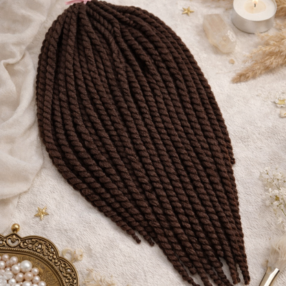 Dunkelbraune Twist-Extensions – Havana Twist Mambo, leichte synthetische Twists
