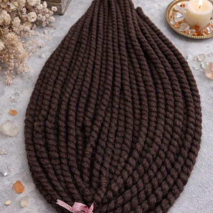 Dunkelbraune Twist-Extensions – Havana Twist Mambo, leichte synthetische Twists