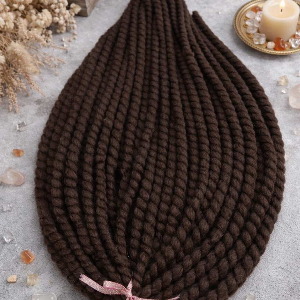 Dunkelbraune Twist-Extensions – Havana Twist Mambo, leichte synthetische Twists