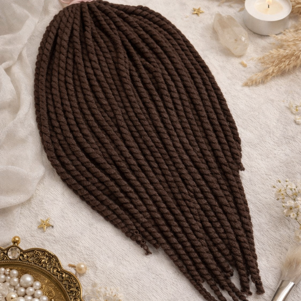 Dunkelbraune Twist-Extensions – Havana Twist Mambo, leichte synthetische Twists