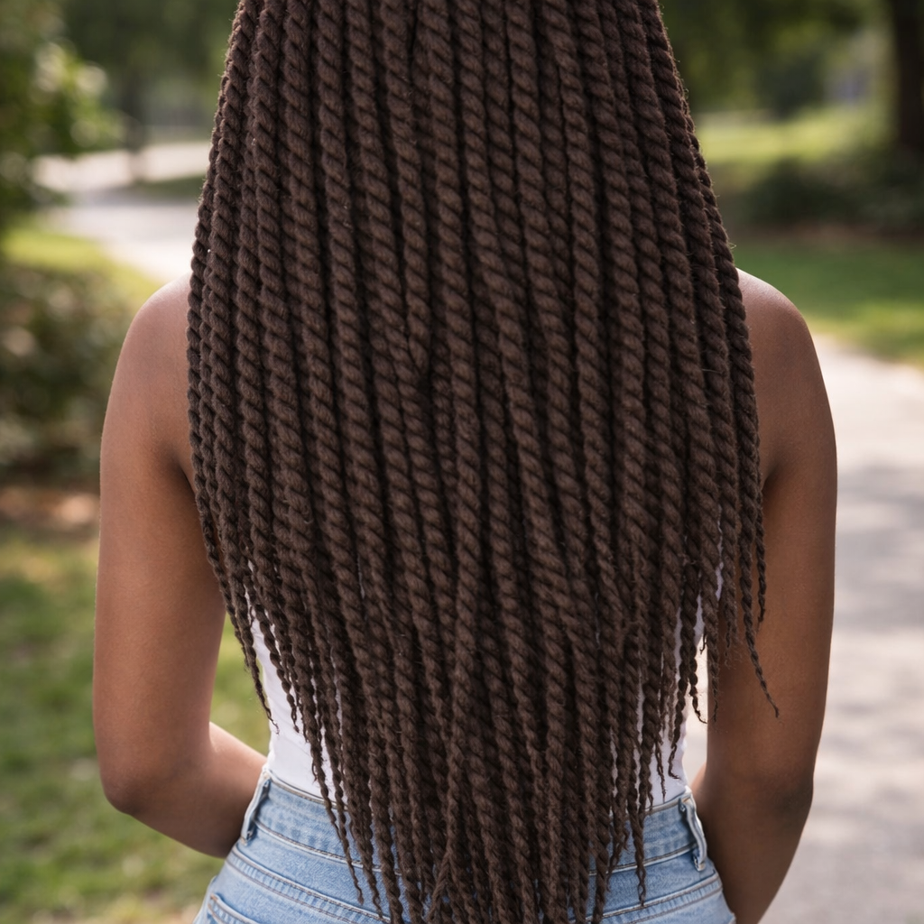 Dunkelbraune Twist-Extensions – Havana Twist Mambo, leichte synthetische Twists