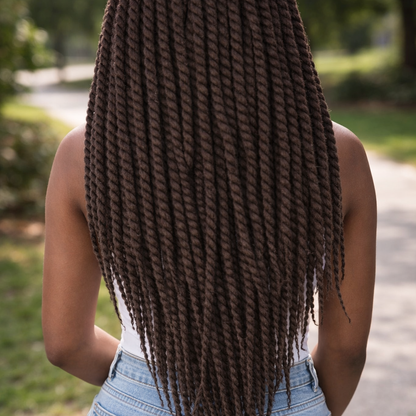 Dunkelbraune Twist-Extensions – Havana Twist Mambo, leichte synthetische Twists