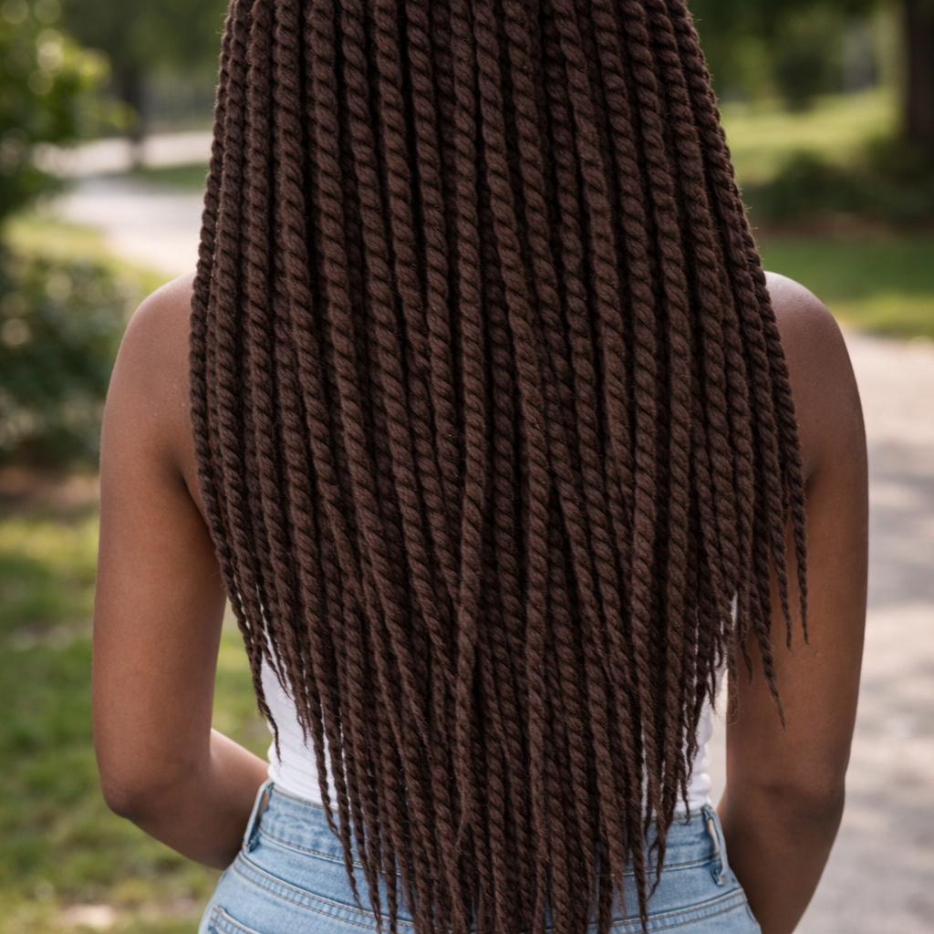 Dunkelbraune Twist-Extensions – Havana Twist Mambo, leichte synthetische Twists
