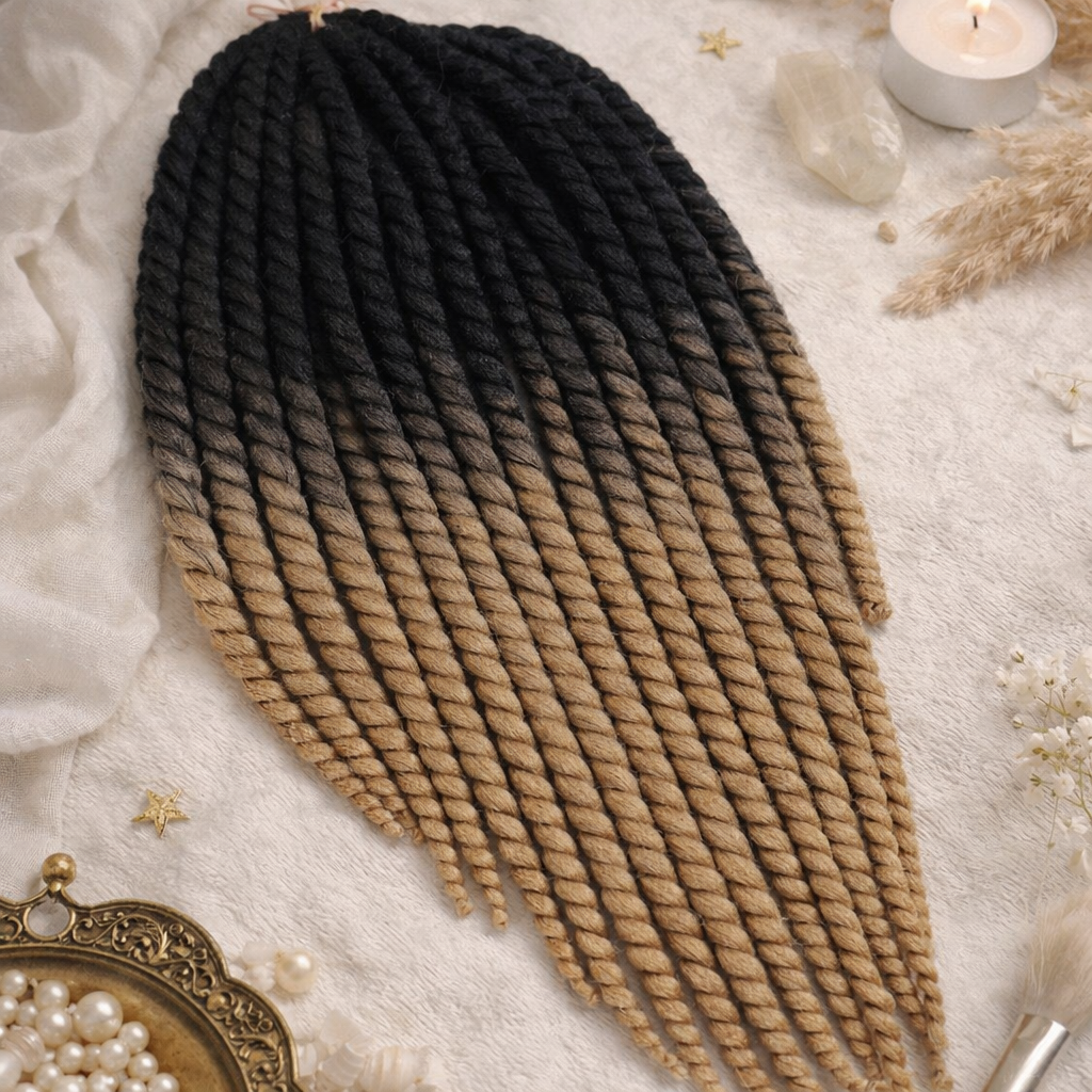 Black Sandy Blonde Ombre Twist Extensions – Havana Twist Mambo, Lightweight Twists