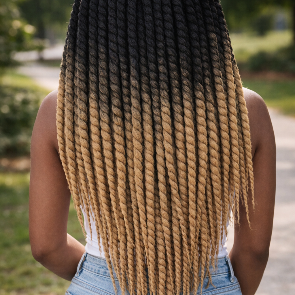 Black Sandy Blonde Ombre Twist Extensions – Havana Twist Mambo, Lightweight Twists