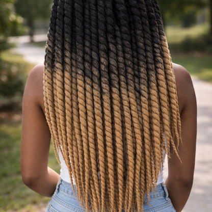 Black Sandy Blonde Ombre Twist Extensions – Havana Twist Mambo, Lightweight Twists