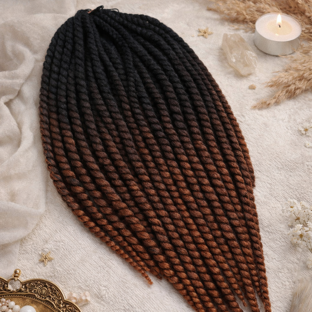 Black Chestnut Brown Ombre Twist Extensions – Havana Twist Mambo, Lightweight Twists