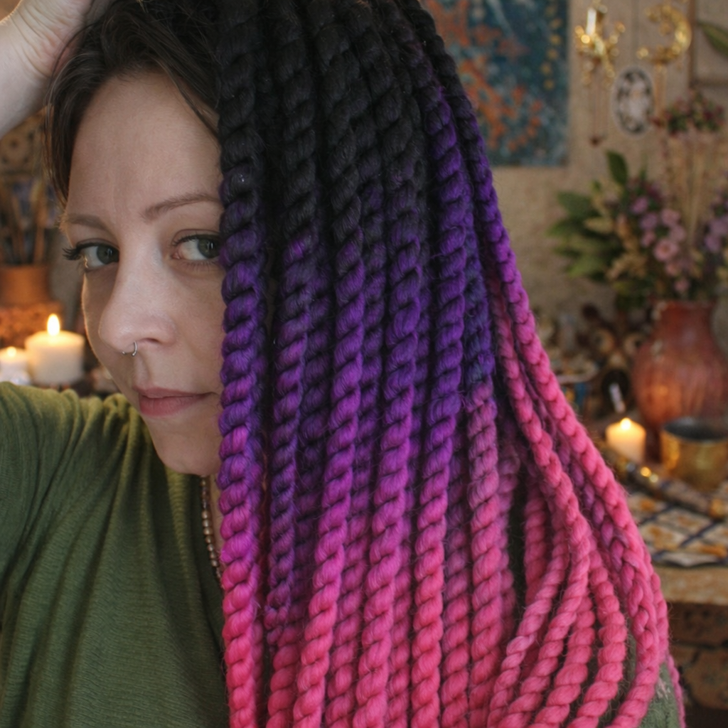 Schwarz Lila Pink Ombre Twist Extensions – Havana Twist Mambo, leichte synthetische Twists