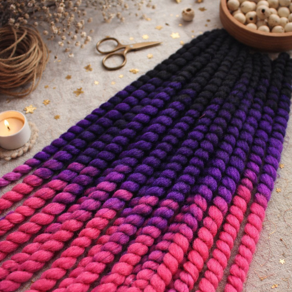 Schwarz Lila Pink Ombre Twist Extensions – Havana Twist Mambo, leichte synthetische Twists