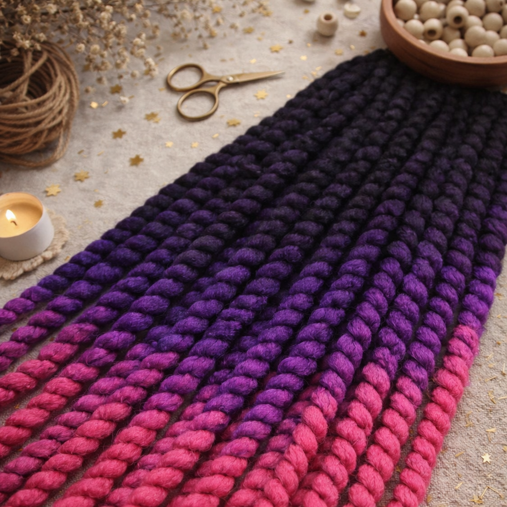 Schwarz Lila Pink Ombre Twist Extensions – Havana Twist Mambo, leichte synthetische Twists