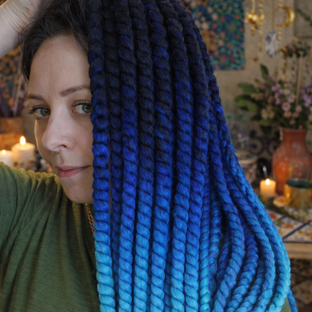 Black Blue Ombre Twist Extensions – Havana Twist Mambo, Lightweight Synthetic Twists
