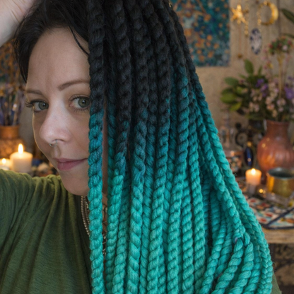Black Teal Ombre Twist Extensions – Havana Twist Mambo, Lightweight Synthetic Twists