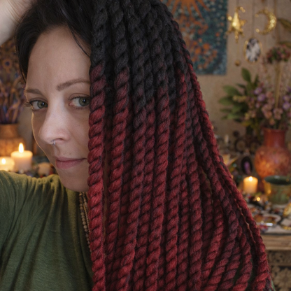 Black Burgundy Ombre Twist Extensions – Havana Twist Mambo, Lightweight Synthetic Twists