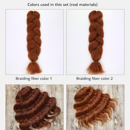 Copper Auburn DE Boho Fake Dreads with Brushable Curls – NOT Orange