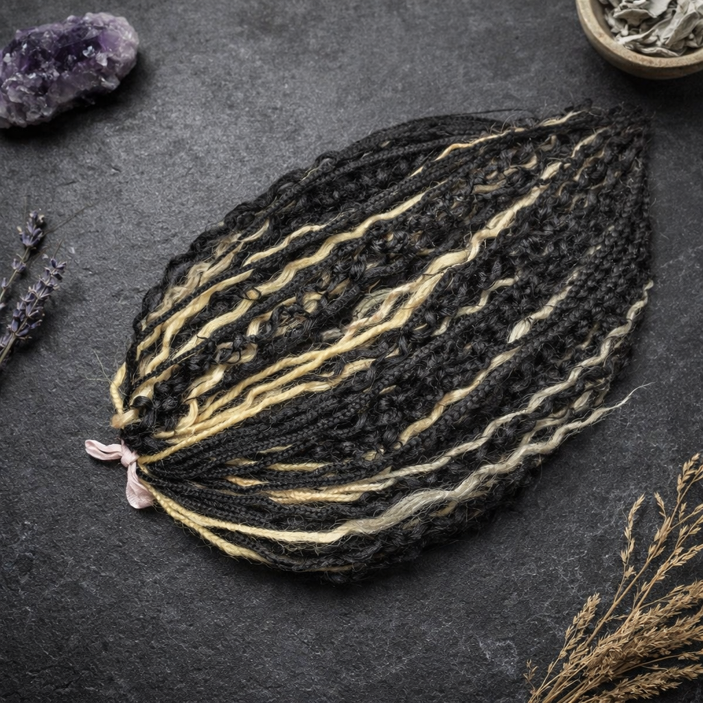 Black & Wheat Blonde Loose Curly Set – Double Ended Braids with Boho Texture