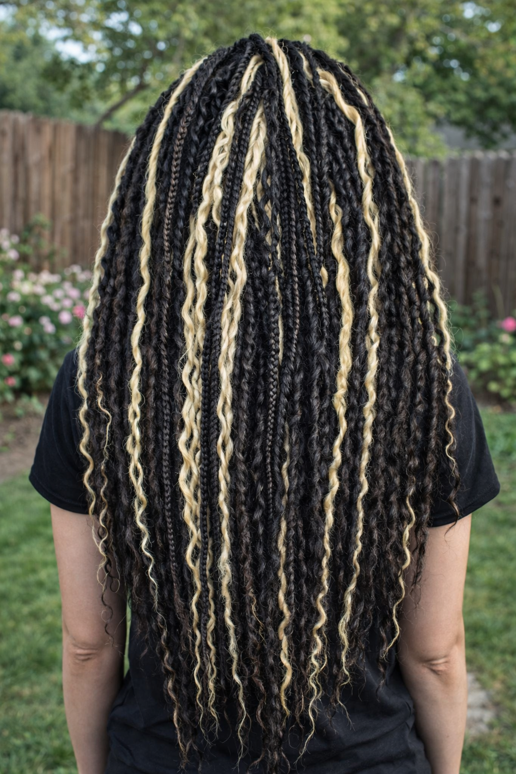 Black & Wheat Blonde Loose Curly Set – Double Ended Braids with Boho Texture