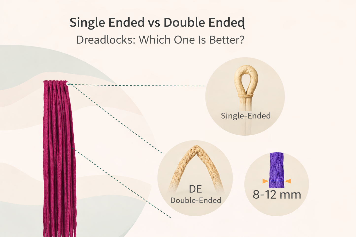 Warm Brown & Blonde Double Ended Boho Fake Dreads with Loose Curls