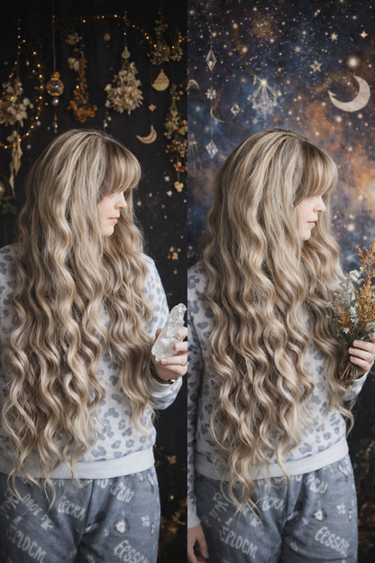 Ash Blonde Curly Brushable Fake Dreads – Natural Boho Set