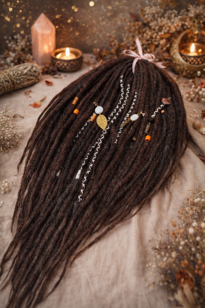 Boho Dark Brown Double Ended Fake Dreads – Deep Chocolate Dreadlock Extensions