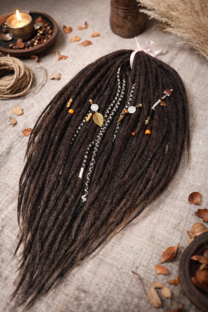 Boho Dark Brown Double Ended Fake Dreads – Deep Chocolate Dreadlock Extensions