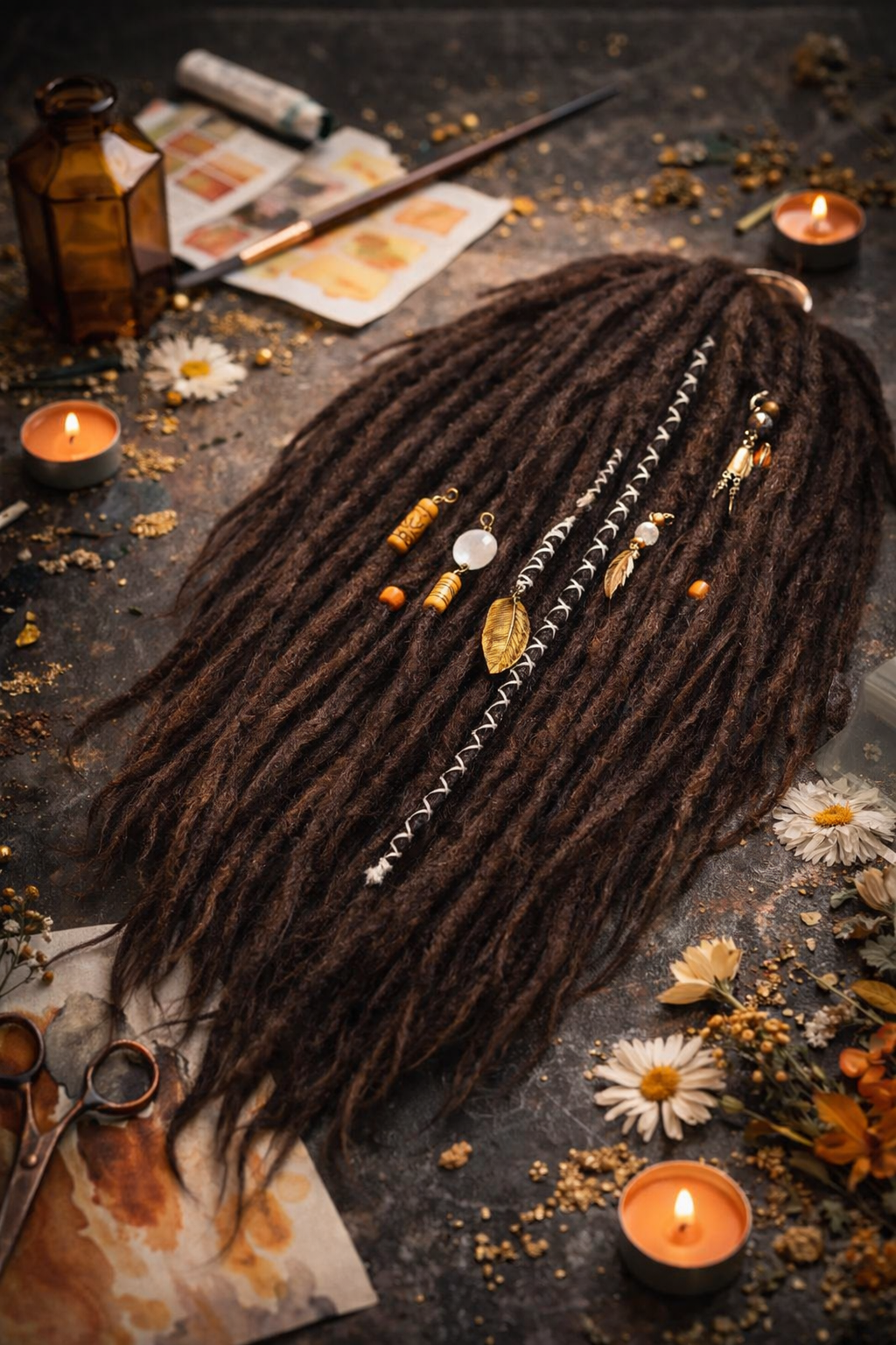 Boho Dark Brown Double Ended Fake Dreads – Deep Chocolate Dreadlock Extensions
